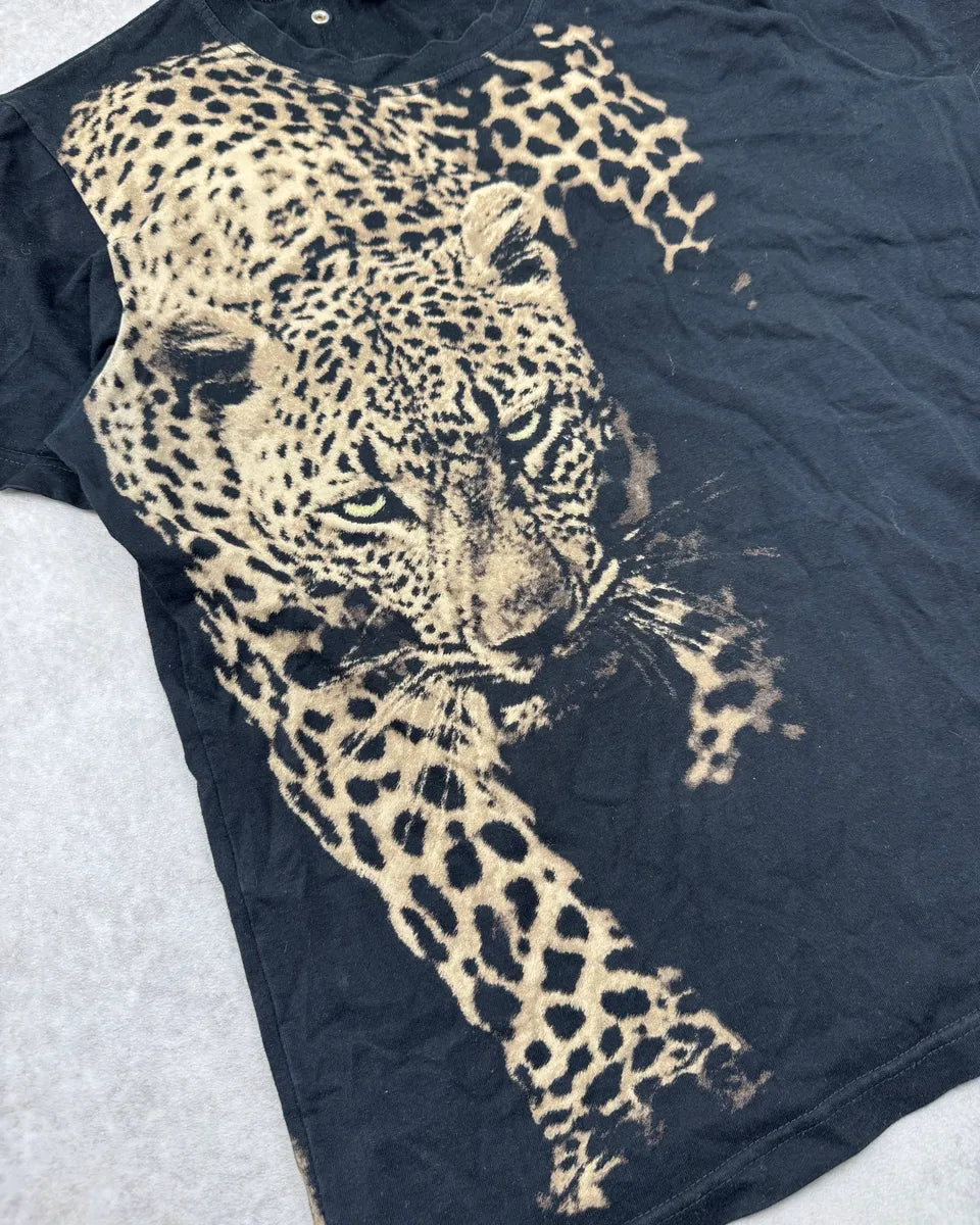 2000s Roberto Cavalli Black Leopard Print T-Shirt xZvIrGC 5
