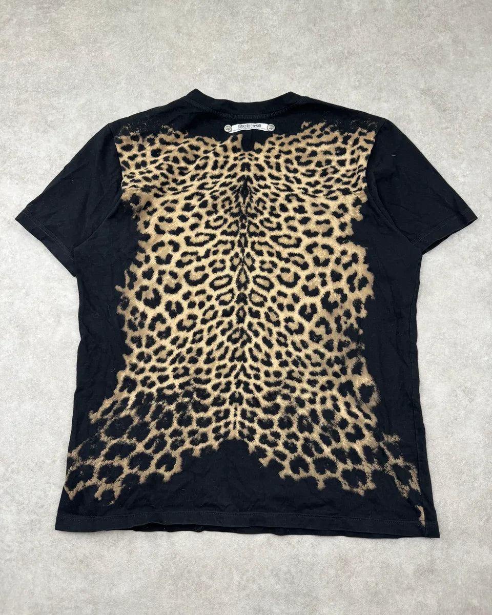 2000s Roberto Cavalli Black Leopard Print T-Shirt xZvIrGC 8