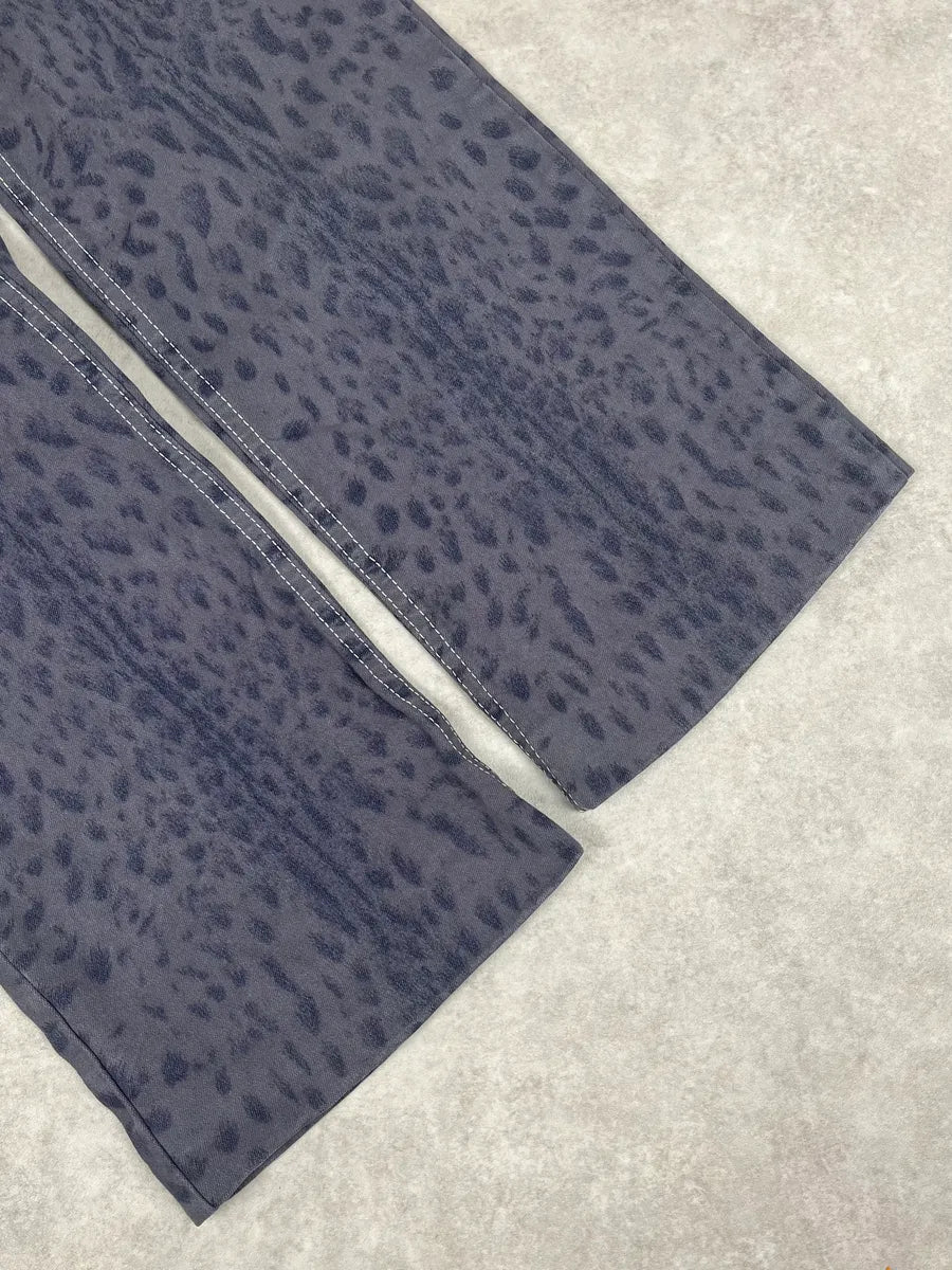 2000s Roberto Cavalli Navy Leopard Wide Pants bvlSpZN 8