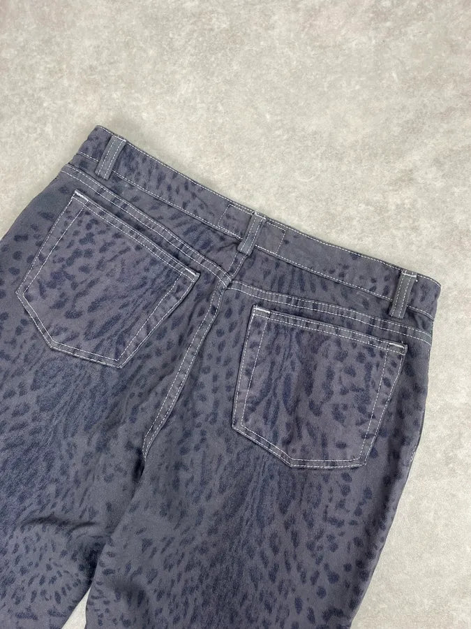 2000s Roberto Cavalli Navy Leopard Wide Pants bvlSpZN 7