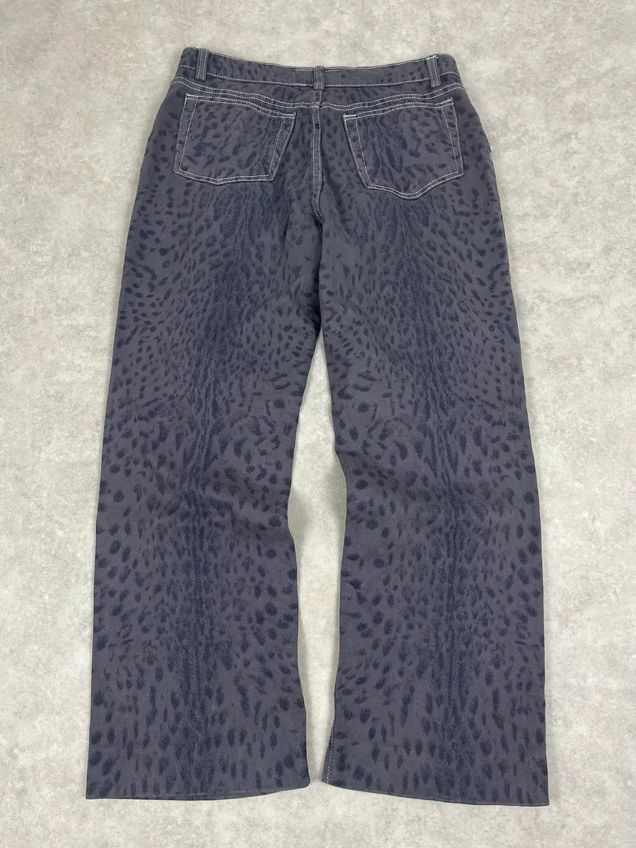 2000s Roberto Cavalli Navy Leopard Wide Pants bvlSpZN 6