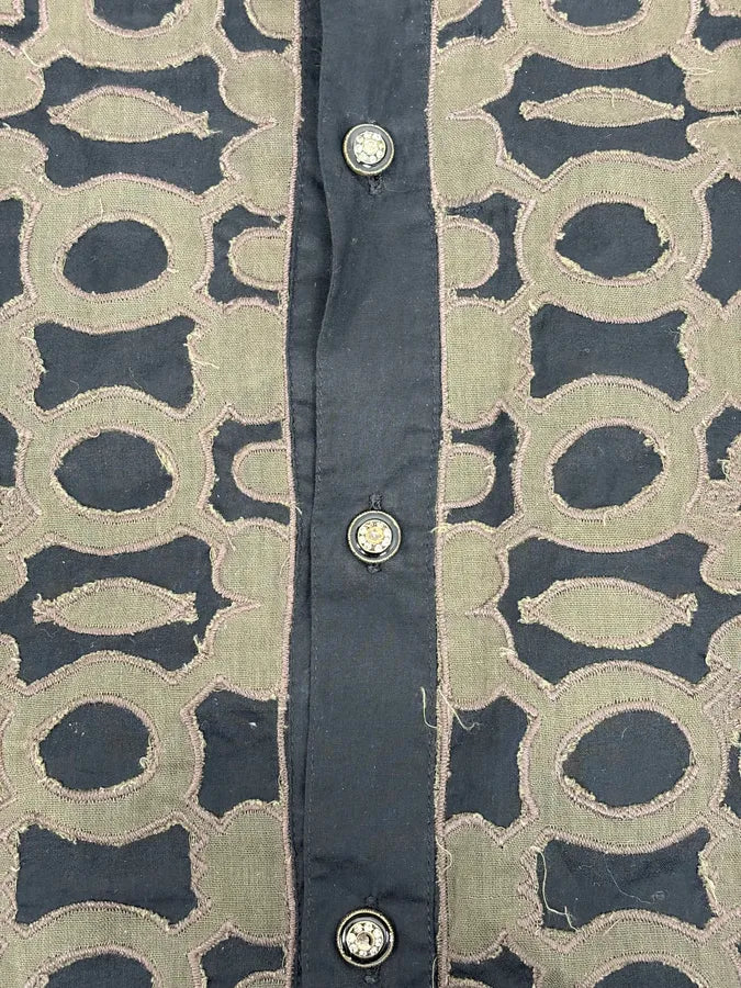 2000s Roberto Cavalli Black Mafia Khaki Shirt qmyGMoN 7