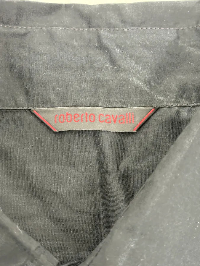 2000s Roberto Cavalli Black Mafia Khaki Shirt qmyGMoN 8