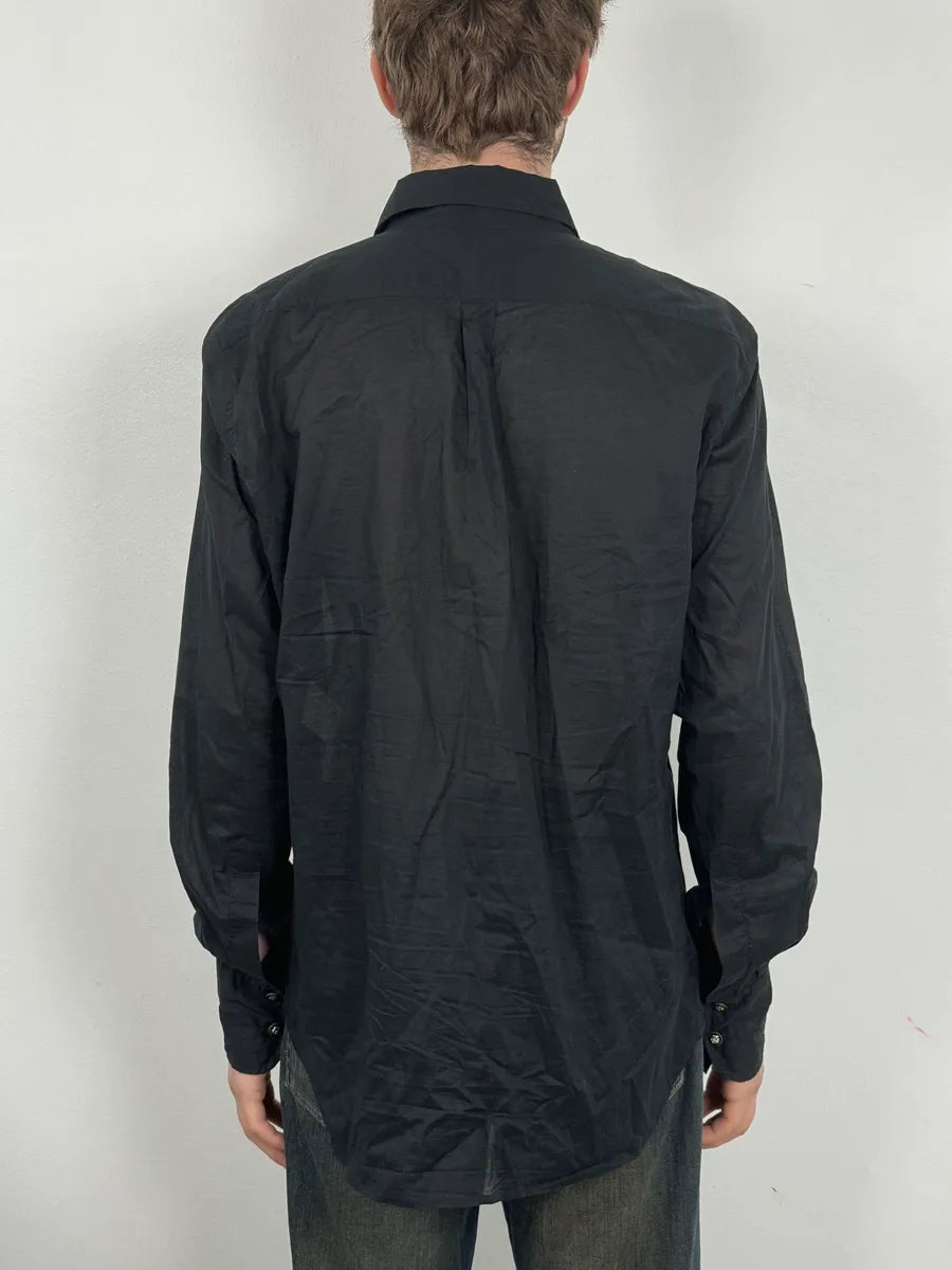 2000s Roberto Cavalli Black Mafia Khaki Shirt qmyGMoN 2