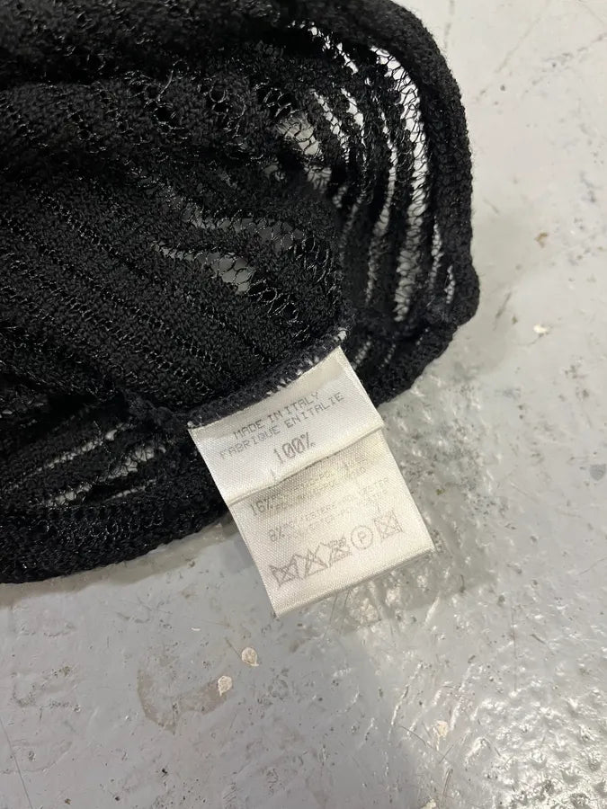 2000s Roberto Cavalli Black Mesh Pleats Fur Tank Top ISRdsxw 8