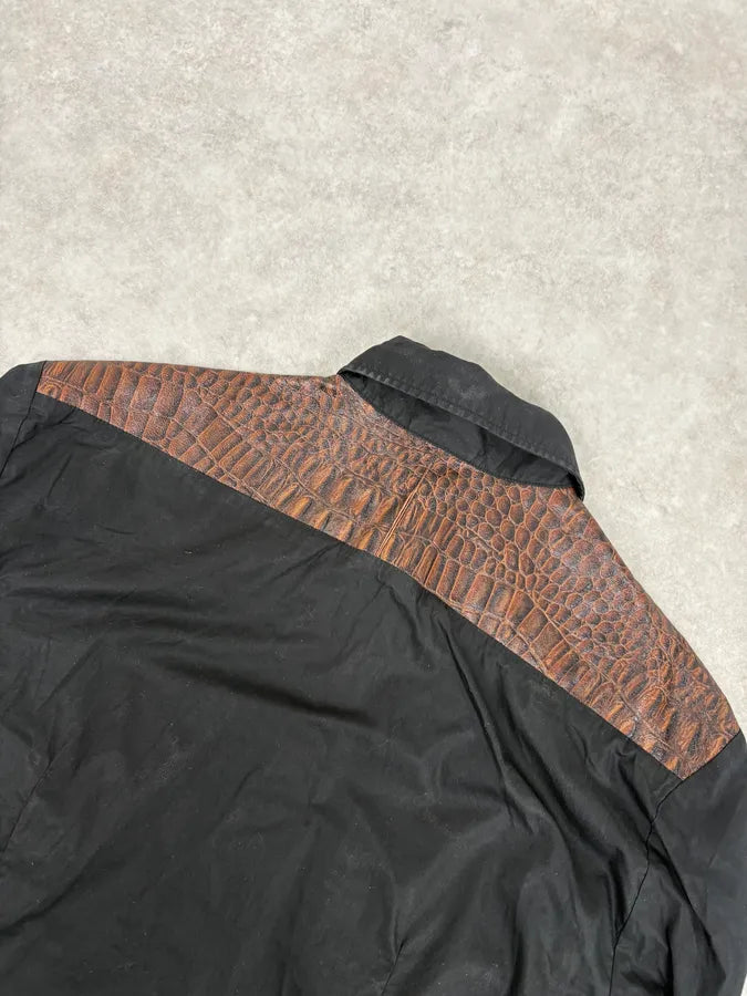 AW2005 Cavalli Black Crocodile Effect Avant-Garde Shirt  alweiSX 6