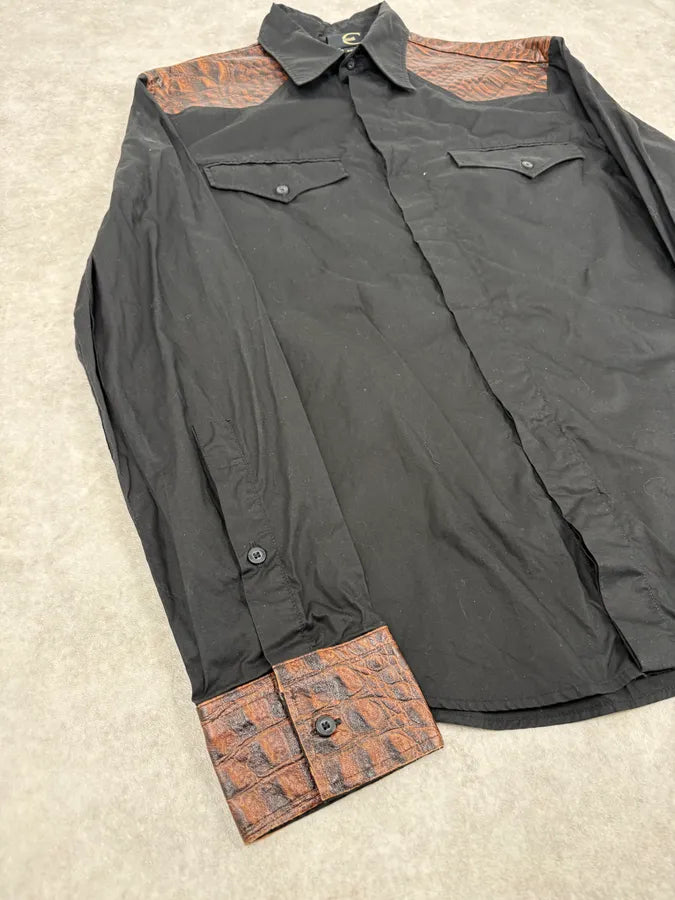 AW2005 Cavalli Black Crocodile Effect Avant-Garde Shirt  alweiSX 4