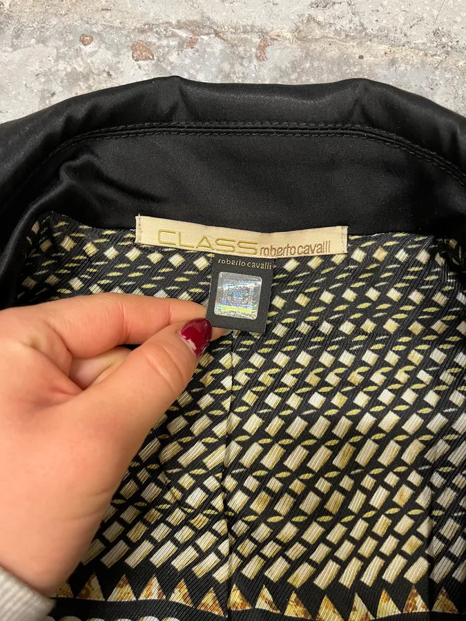 2000s Roberto Cavalli Black Officier Buttoned Jacket wdhoxDv 10