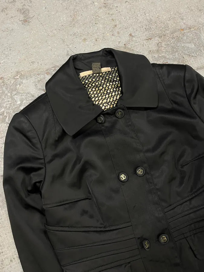 2000s Roberto Cavalli Black Officier Buttoned Jacket wdhoxDv 3