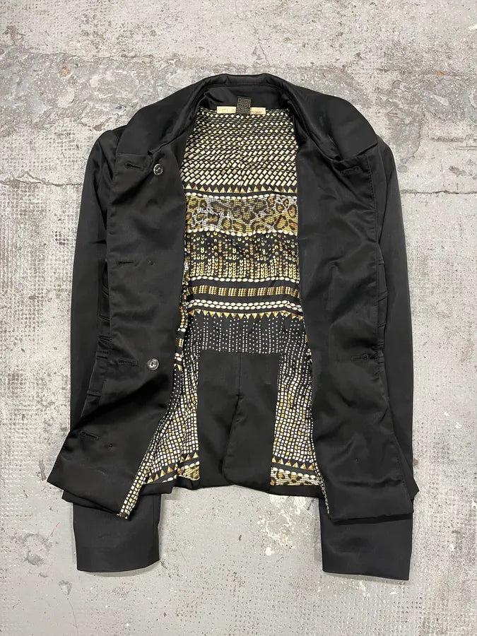 2000s Roberto Cavalli Black Officier Buttoned Jacket wdhoxDv 4