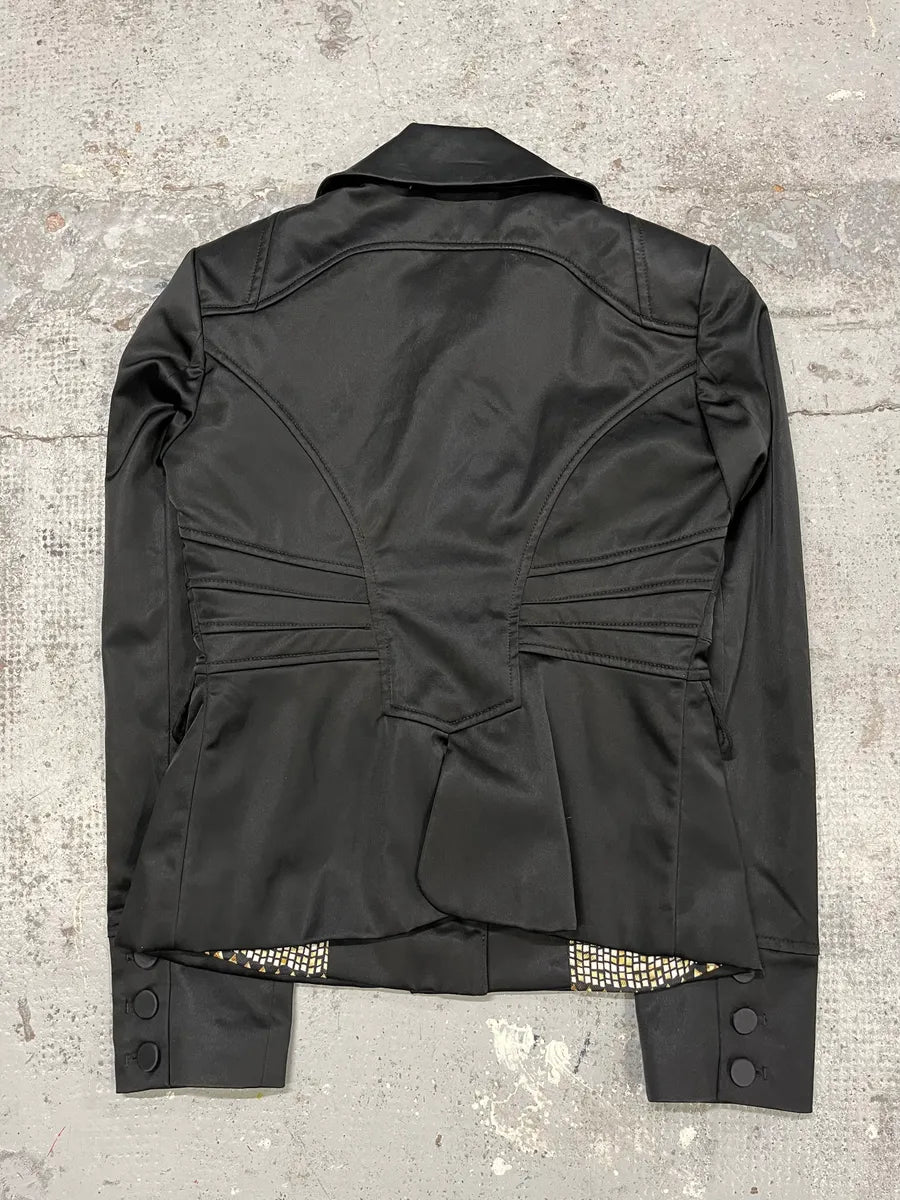 2000s Roberto Cavalli Black Officier Buttoned Jacket wdhoxDv 5