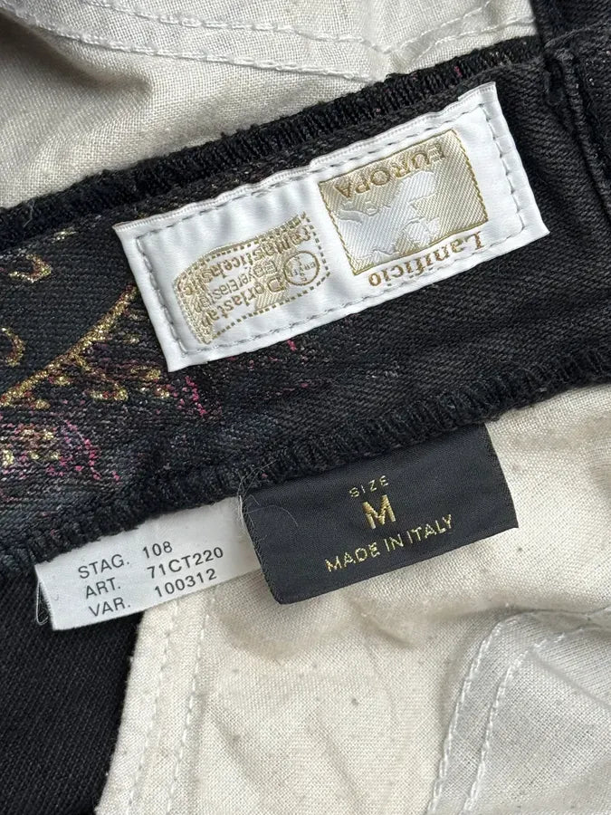 2000s Roberto Cavalli Black Paisley Jeans qzVxJwk 11