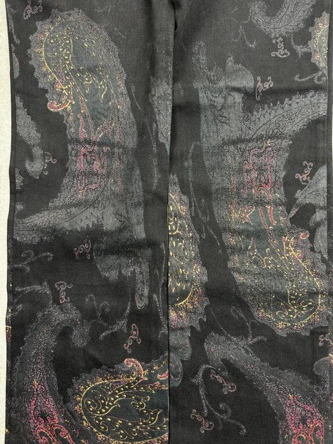 2000s Roberto Cavalli Black Paisley Jeans qzVxJwk 8