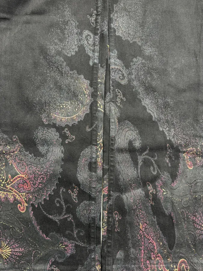 2000s Roberto Cavalli Black Paisley Jeans qzVxJwk 9