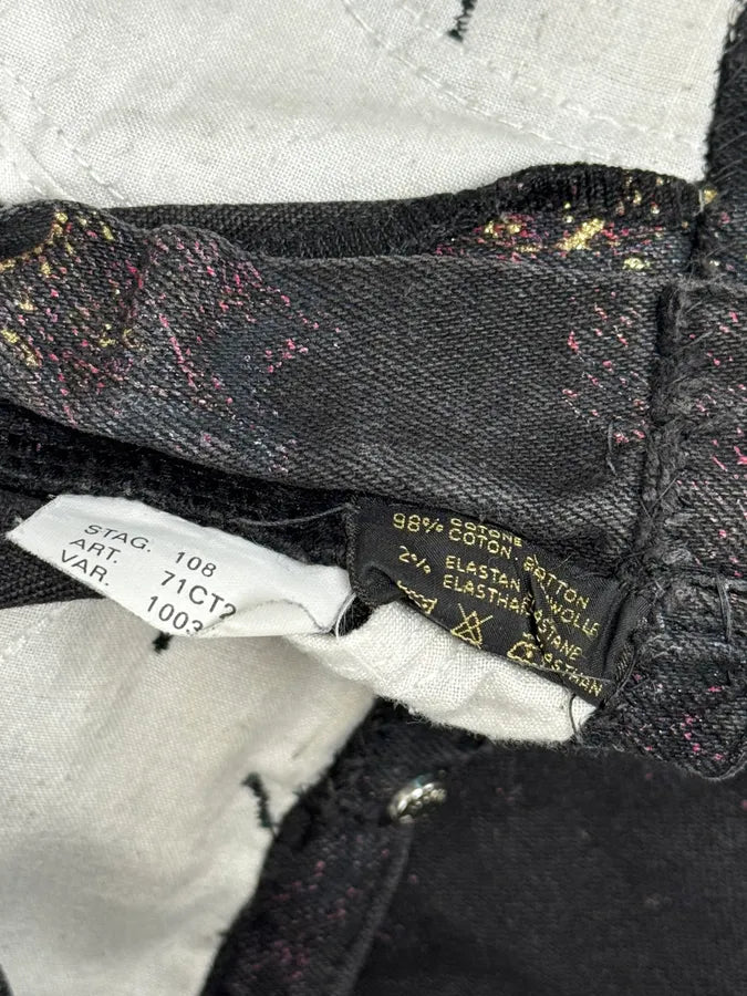 2000s Roberto Cavalli Black & Gold Paisley Pattern Jeans OpUikwz 11
