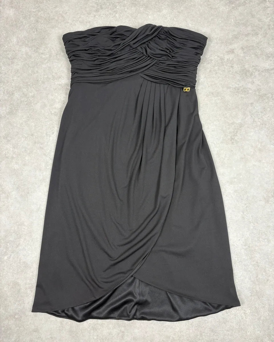 2000s Roberto Cavalli Black Pleats Dress rxzAZEw 0