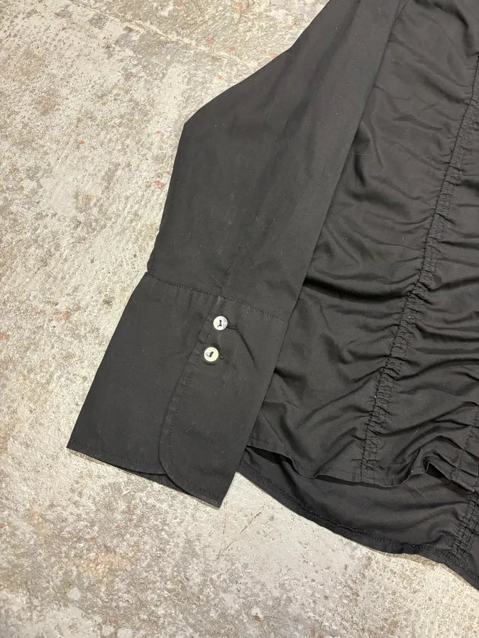 2000s Cavalli Black Pleats Shirt KjVfbmJ 4