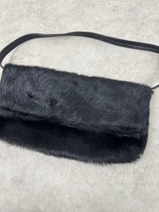 2000s Roberto Cavalli Black Pony Hair Fur Leather Handle Bag qDnoAMl 1