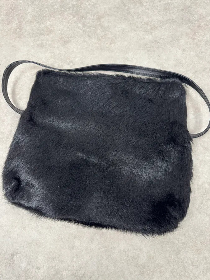 2000s Roberto Cavalli Black Pony Hair Fur Leather Handle Bag qDnoAMl 3