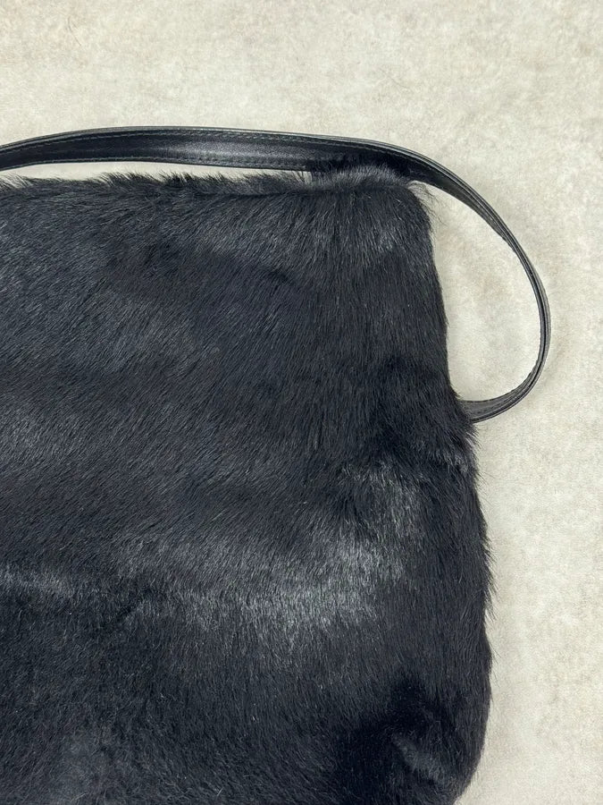 2000s Roberto Cavalli Black Pony Hair Fur Leather Handle Bag qDnoAMl 4