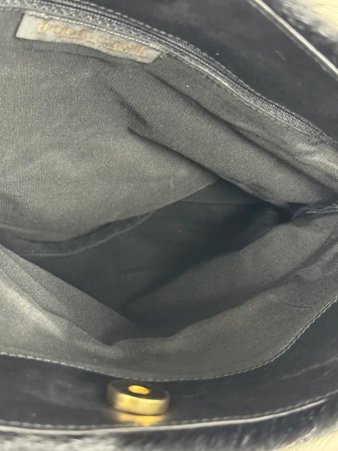 2000s Roberto Cavalli Black Pony Hair Fur Leather Handle Bag qDnoAMl 6