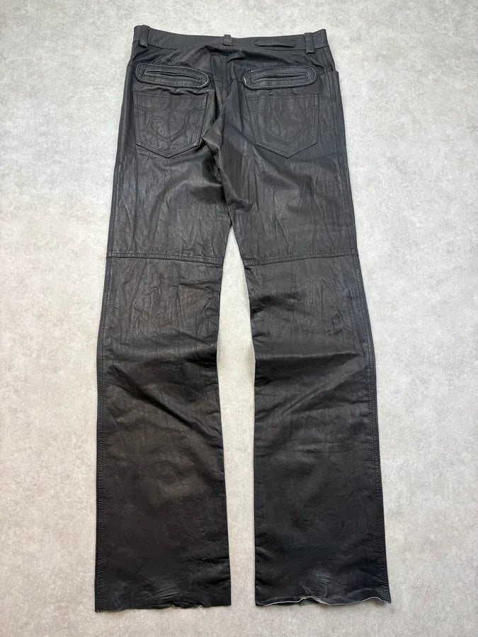 AW2006 Roberto Cavalli Black Premium Rocker Leather Pants aFDkybQ 6