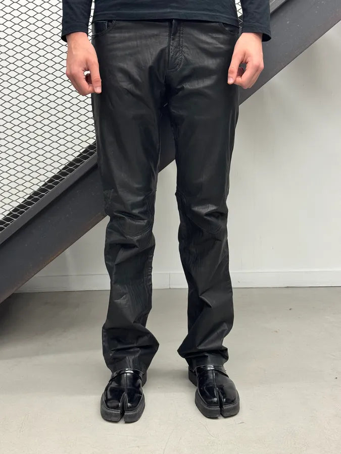 AW2006 Roberto Cavalli Black Premium Rocker Leather Pants aFDkybQ 1