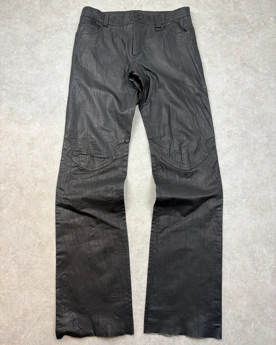 AW2006 Roberto Cavalli Black Premium Rocker Leather Pants aFDkybQ 0