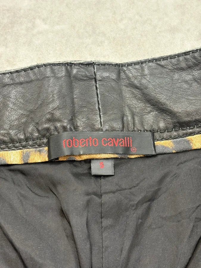 AW2006 Roberto Cavalli Black Premium Rocker Leather Pants aFDkybQ 11