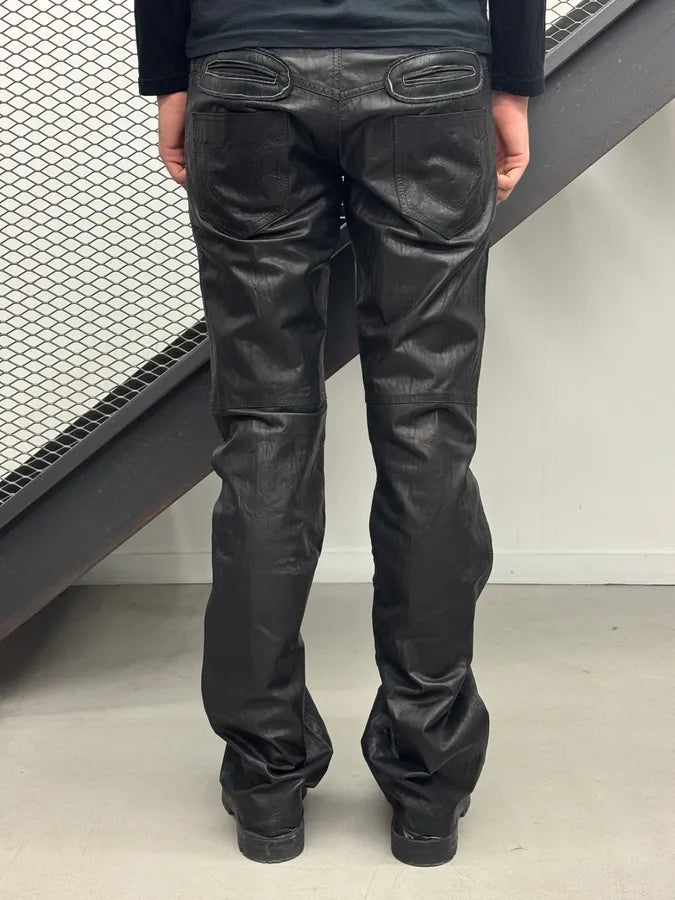 AW2006 Roberto Cavalli Black Premium Rocker Leather Pants aFDkybQ 3
