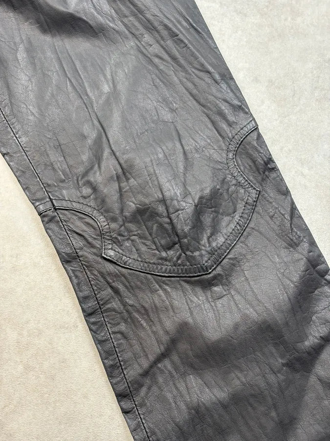 AW2006 Roberto Cavalli Black Premium Rocker Leather Pants aFDkybQ 8