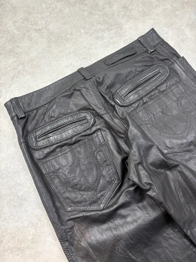 AW2006 Roberto Cavalli Black Premium Rocker Leather Pants aFDkybQ 7