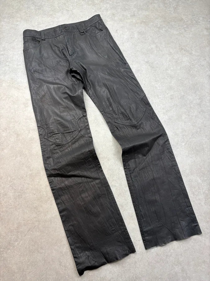 AW2006 Roberto Cavalli Black Premium Rocker Leather Pants aFDkybQ 4