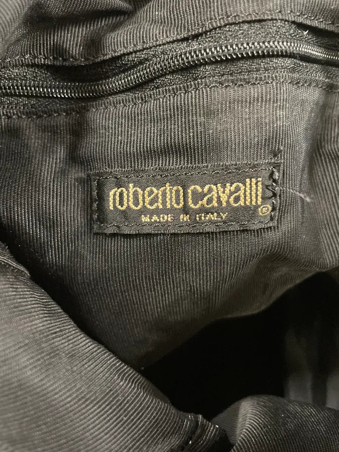 2000s Roberto Cavalli Black Python Print Handle Bag (OS) 5