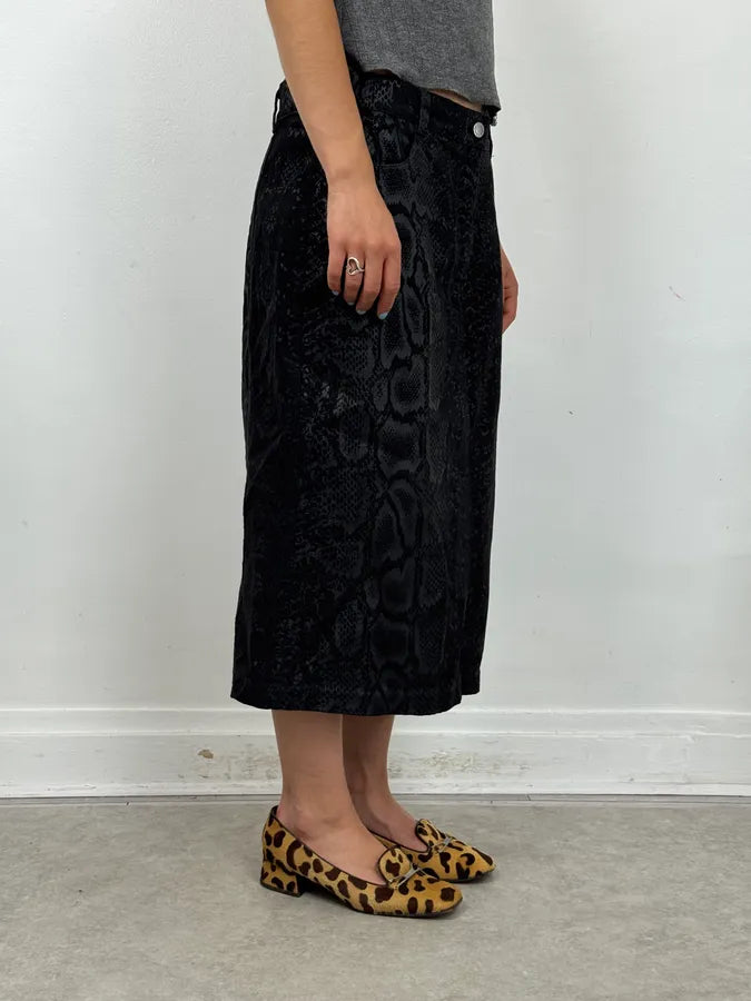 2000s Roberto Cavalli Black Python Print Skirt ZDMwDaO 1