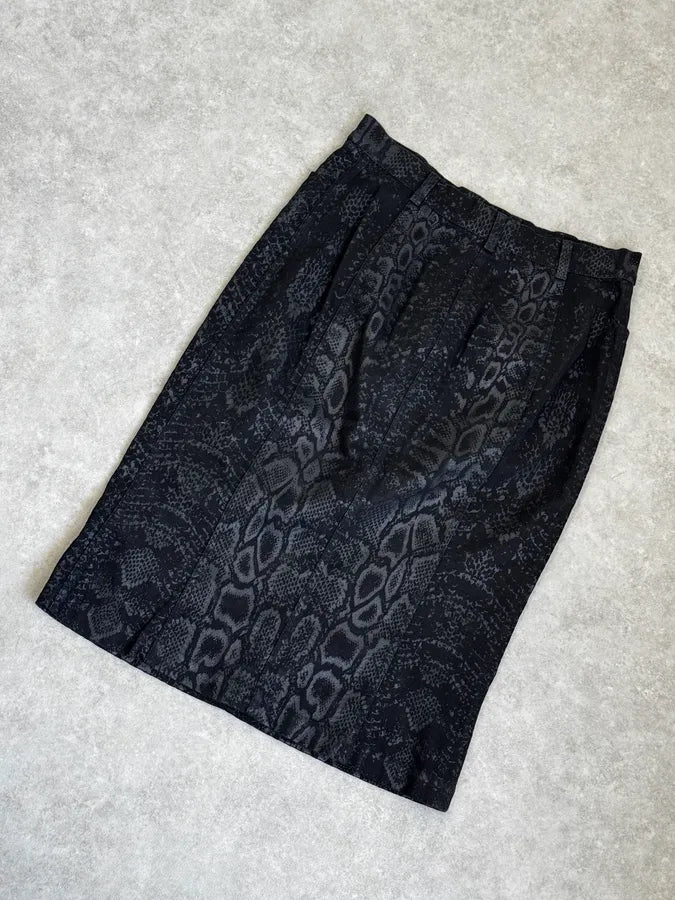 2000s Roberto Cavalli Black Python Print Skirt ZDMwDaO 6