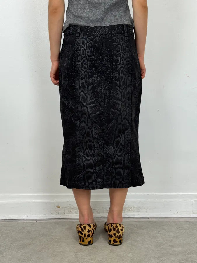 2000s Roberto Cavalli Black Python Print Skirt ZDMwDaO 0