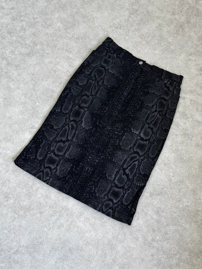 2000s Roberto Cavalli Black Python Print Skirt ZDMwDaO 5