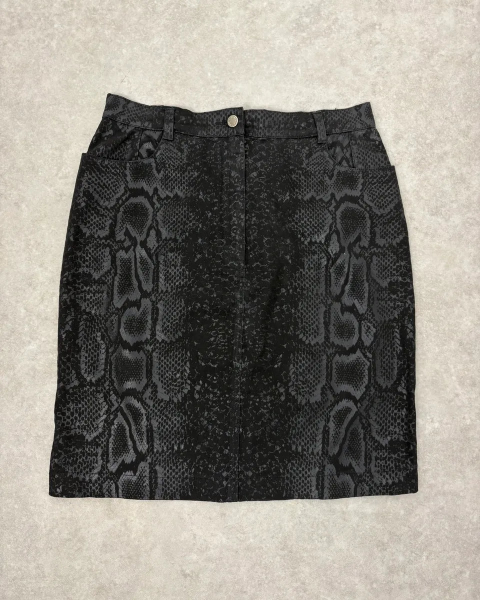 2000s Roberto Cavalli Black Python Skirt cdRYbcP 0