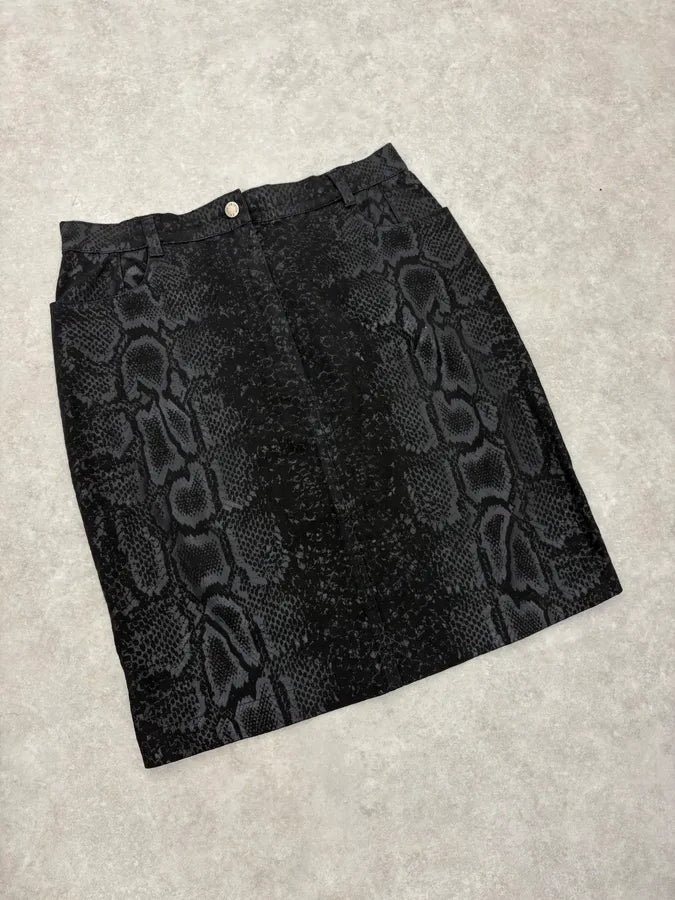 2000s Roberto Cavalli Black Python Skirt cdRYbcP 1