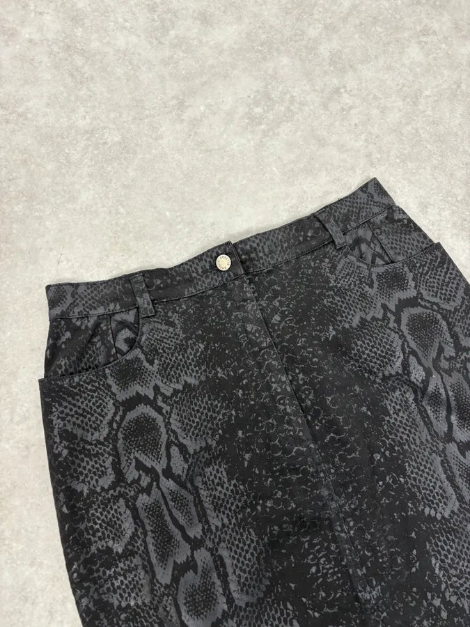 2000s Roberto Cavalli Black Python Skirt cdRYbcP 2