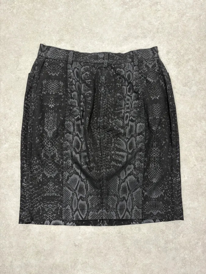 2000s Roberto Cavalli Black Python Skirt cdRYbcP 3