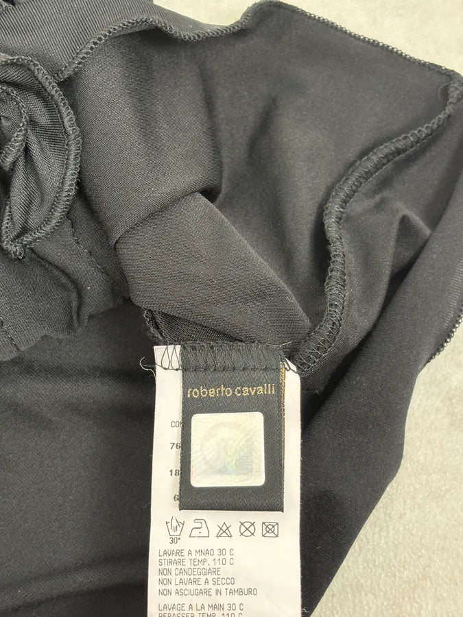 2000s Roberto Cavalli Black Ruched Cuff Wrapped Blouse ADypjAW 9