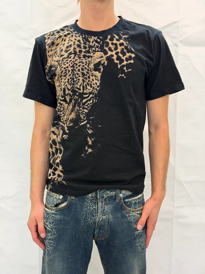 2000s Roberto Cavalli Black Sample Leopard T-Shirt vuGDpPx 0