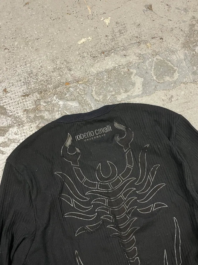 2000s Roberto Cavalli Black Scorpio Longsleeves JvzHRKr 5