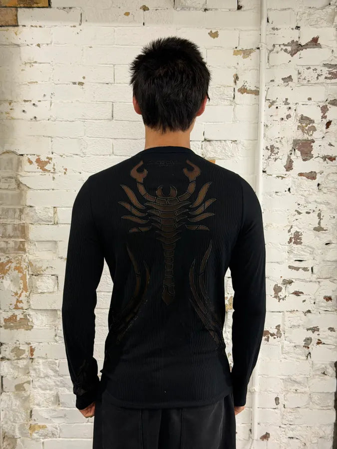 2000s Roberto Cavalli Black Scorpio Longsleeves JvzHRKr 3
