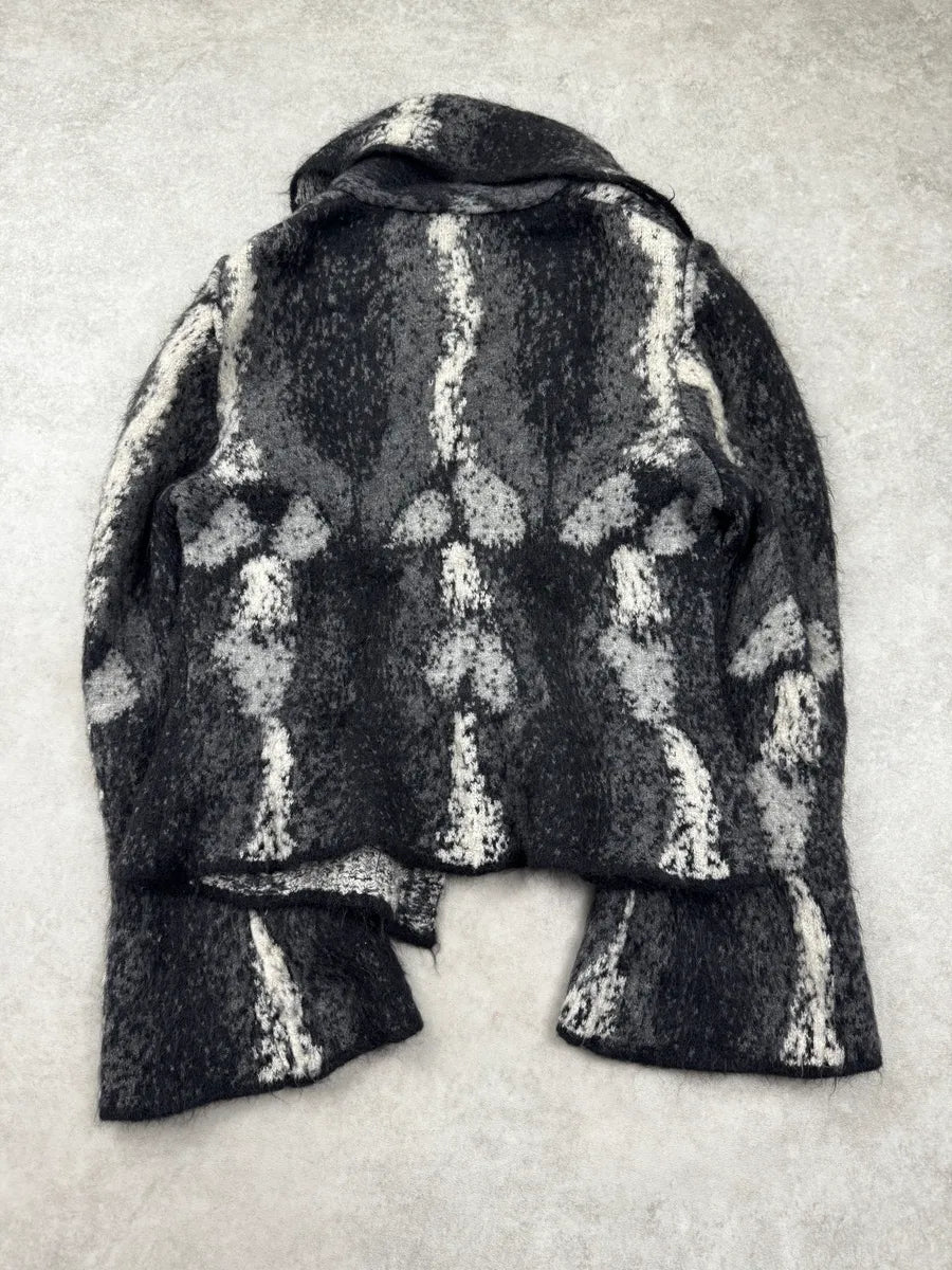 2000s Roberto Cavalli Black & White Wool Cardigan Jacket ZbGvSub 3