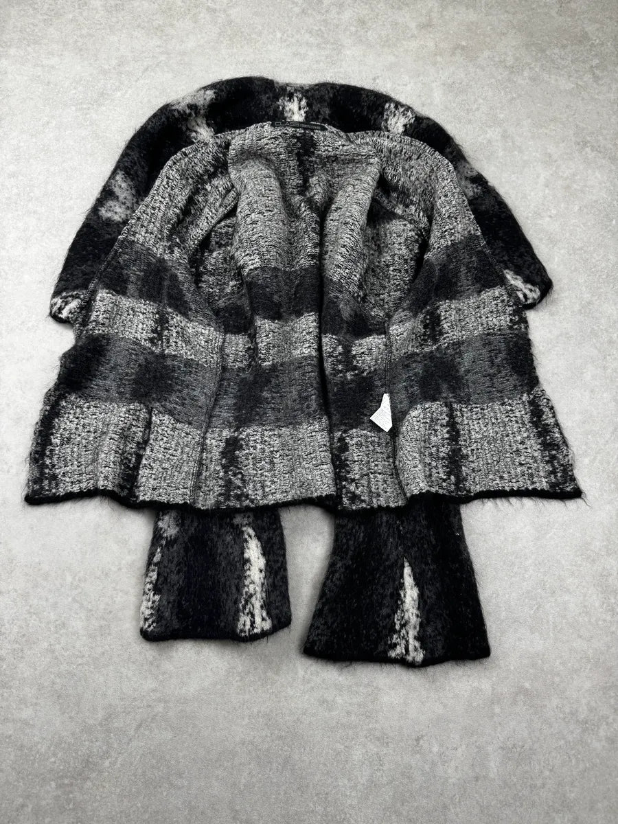 2000s Roberto Cavalli Black & White Wool Cardigan Jacket ZbGvSub 4