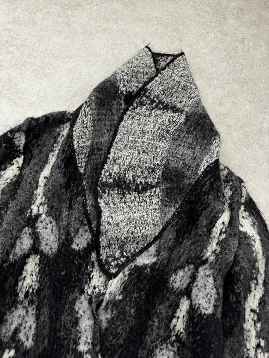 2000s Roberto Cavalli Black & White Wool Cardigan Jacket ZbGvSub 6