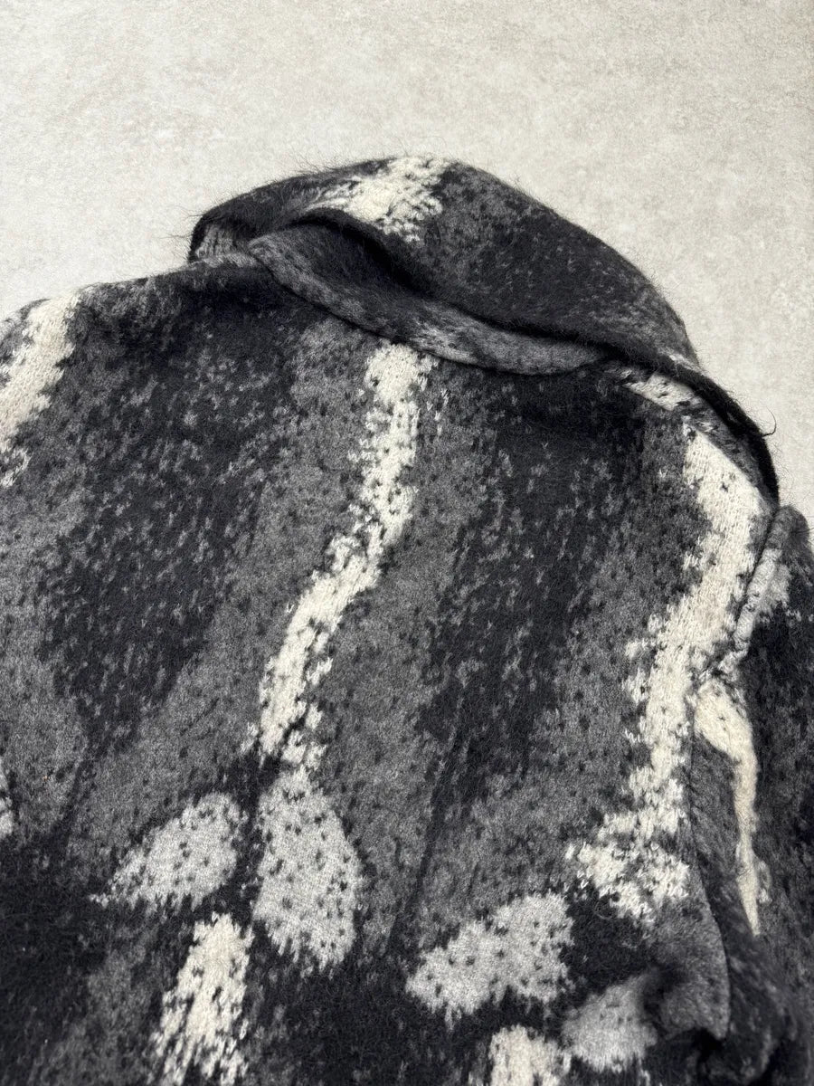 2000s Roberto Cavalli Black & White Wool Cardigan Jacket ZbGvSub 7